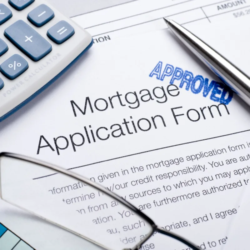 Mortgage application form stamped approved
